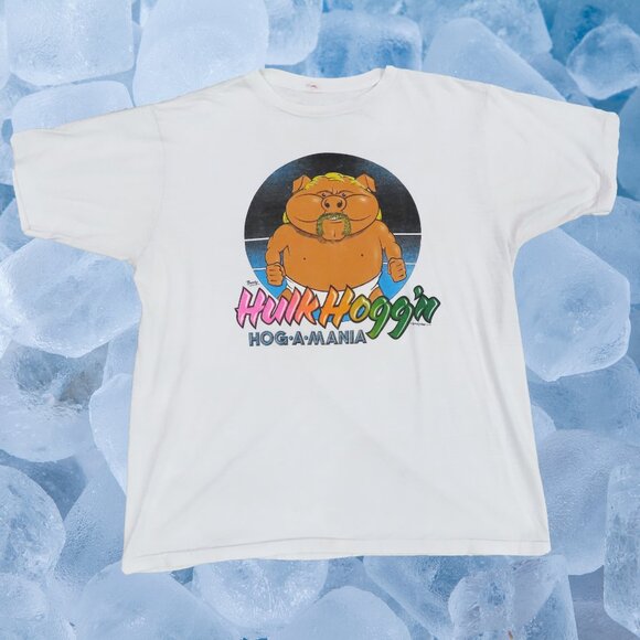 Vintage Hulk Hogan Hulkamania "Hogamania" WWF WWE Men's T Shirt Size Large
